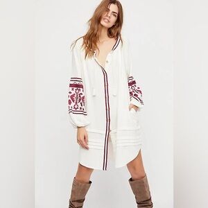 Free People Embroidered In the Clear Maxi Tunic Dress